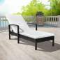 Preview:  Sonnenliege mit Auflage Poly Rattan Schwarz