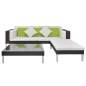 Preview:  4-tlg. Garten-Lounge-Set mit Auflagen Poly Rattan Braun