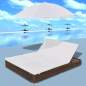 Preview:  Outdoor-Loungebett mit Sonnenschirm Poly Rattan Braun