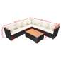 Preview:  5-tlg. Garten-Lounge-Set mit Auflagen Poly Rattan Schwarz