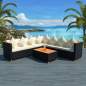 Preview:  5-tlg. Garten-Lounge-Set mit Auflagen Poly Rattan Schwarz