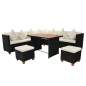 Preview:  7-tlg. Garten-Lounge-Set mit Auflagen Poly Rattan Schwarz