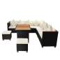 Preview:  7-tlg. Garten-Lounge-Set mit Auflagen Poly Rattan Schwarz