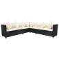 Preview:  7-tlg. Garten-Lounge-Set mit Auflagen Poly Rattan Schwarz