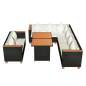 Preview:  5-tlg. Garten-Lounge-Set mit Kissen Poly Rattan Schwarz