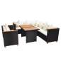Preview:  5-tlg. Garten-Lounge-Set mit Kissen Poly Rattan Schwarz