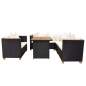 Preview:  5-tlg. Garten-Lounge-Set mit Kissen Poly Rattan Schwarz