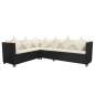 Preview:  5-tlg. Garten-Lounge-Set mit Kissen Poly Rattan Schwarz