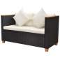 Preview:  5-tlg. Garten-Lounge-Set mit Kissen Poly Rattan Schwarz