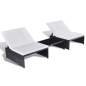 Preview:  Outdoor-Lehnstühle 2 Stk. mit Tisch Schwarz Poly-Rattan