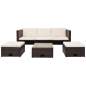 Preview:  4-tlg. Garten-Lounge-Set mit Auflagen Poly Rattan Braun