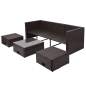 Preview:  4-tlg. Garten-Lounge-Set mit Auflagen Poly Rattan Braun