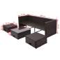 Preview:  4-tlg. Garten-Lounge-Set mit Auflagen Poly Rattan Braun