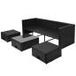 Preview:  4-tlg. Garten-Lounge-Set mit Auflagen Poly Rattan Schwarz