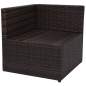 Preview:  5-tlg. Garten-Lounge-Set mit Auflagen Poly Rattan Braun