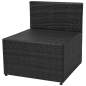 Preview:  5-tlg. Garten-Lounge-Set mit Auflagen Poly Rattan Schwarz