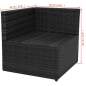 Preview:  5-tlg. Garten-Lounge-Set mit Auflagen Poly Rattan Schwarz