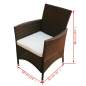 Preview:  9-tlg. Garten-Essgruppe mit Auflagen Poly Rattan Braun