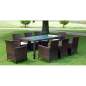 Preview:  9-tlg. Garten-Essgruppe mit Auflagen Poly Rattan Braun