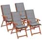 Preview:  Gartenstuhlauflagen für Hochlehner 4 Stk. Grau 120x50x3cm Stoff