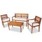 Preview:  4-tlg. Garten-Lounge-Set mit Auflagen Massivholz Teak