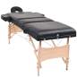 Preview:  Massageliege 3-Zonen mit Hocker Klappbar 10 cm Sitz Schwarz