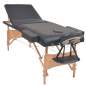 Preview:  Massageliege 3-Zonen mit Hocker Klappbar 10 cm Sitz Schwarz