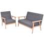 Preview:  Sofa-Set 2-tlg. Stoff Dunkelgrau