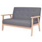 Preview:  Sofa-Set 2-tlg. Stoff Dunkelgrau