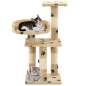 Preview:  Katzen-Kratzbaum mit Sisal-Säulen 65 cm Pfoten-Aufdruck Beige
