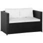 Preview:  3-tlg. Garten-Lounge-Set mit Auflagen Poly Rattan Schwarz