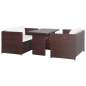 Preview:  3-tlg. Bistro-Set mit Auflagen Poly Rattan Braun