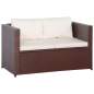 Preview:  3-tlg. Bistro-Set mit Auflagen Poly Rattan Braun