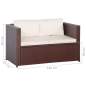 Preview:  3-tlg. Bistro-Set mit Auflagen Poly Rattan Braun