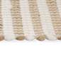 Preview:  Handgewebter Teppich Jute Stoff 120 x 180 cm Natur und Weiß