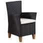 Preview:  7-tlg. Garten-Essgruppe Poly Rattan Schwarz und Braun