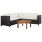 Preview:  4-tlg. Garten-Lounge-Set mit Auflagen Poly Rattan Schwarz