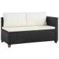 Preview:  4-tlg. Garten-Lounge-Set mit Auflagen Poly Rattan Schwarz