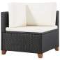 Preview:  4-tlg. Garten-Lounge-Set mit Auflagen Poly Rattan Schwarz