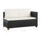 Preview:  4-tlg. Garten-Lounge-Set mit Auflagen Poly Rattan Schwarz