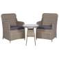 Preview:  3-tlg. Bistro-Set mit Kissen Poly Rattan Braun