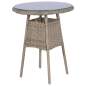 Preview:  3-tlg. Bistro-Set mit Kissen Poly Rattan Braun