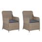 Preview:  3-tlg. Bistro-Set mit Kissen Poly Rattan Braun