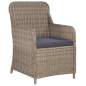 Preview:  3-tlg. Bistro-Set mit Kissen Poly Rattan Braun