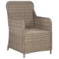 Preview:  3-tlg. Bistro-Set mit Kissen Poly Rattan Braun