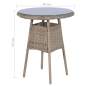 Preview:  3-tlg. Bistro-Set mit Kissen Poly Rattan Braun