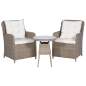 Preview:  3-tlg. Bistro-Set mit Auflagen und Kissen Poly Rattan Braun