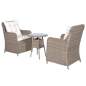 Preview:  3-tlg. Bistro-Set mit Auflagen und Kissen Poly Rattan Braun