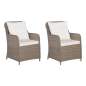 Preview:  3-tlg. Bistro-Set mit Auflagen und Kissen Poly Rattan Braun