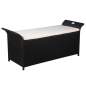 Preview:  Truhenbank mit Polster 138 cm Poly Rattan Schwarz